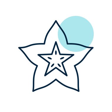 Carom, Carambola, Starfruit vector icon. Graph symbol for food and drinks web site, apps design, mobile apps and print media, logo, UI