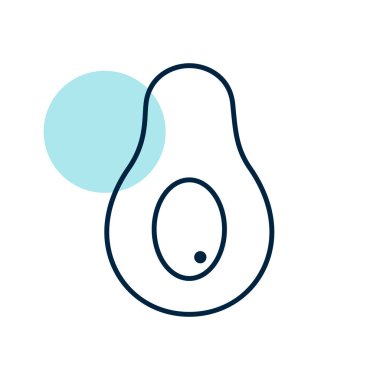 Avocado tropical fruit vector icon. Graph symbol for food and drinks web site, apps design, mobile apps and print media, logo, UI