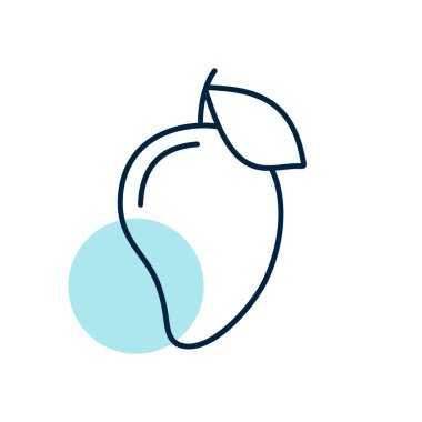 Mango tropical fruit vector icon. Graph symbol for food and drinks web site, apps design, mobile apps and print media, logo, UI
