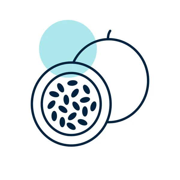 Passion Fruit Maracuya Vector Icon Graph Symbol Food Drinks Web — Image vectorielle