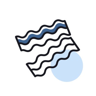 Bacon pieces isolated vector icon. Farm animal sign. Graph symbol for your web site design, logo, app, UI