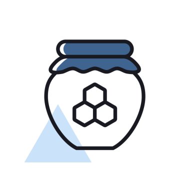 Bal izole edilmiş ikonlu kavanoz. Çiftlik hayvanı işareti. Web sitenizin tasarımı için grafik sembolü, logo, uygulama, UI. Vektör illüstrasyonu