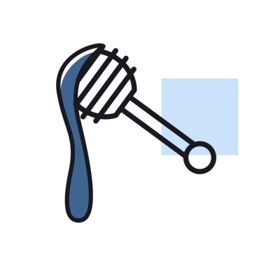 Bal Dipper izole edilmiş ikon. Çiftlik hayvanı işareti. Web sitenizin tasarımı için grafik sembolü, logo, uygulama, UI. Vektör illüstrasyonu