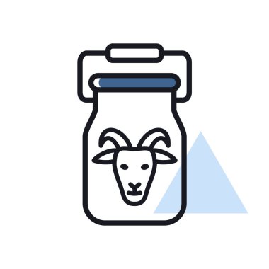 İzole edilmiş süt ikonu için konteynır. Çiftlik hayvanı işareti. Web sitenizin tasarımı için grafik sembolü, logo, uygulama, UI. Vektör illüstrasyonu