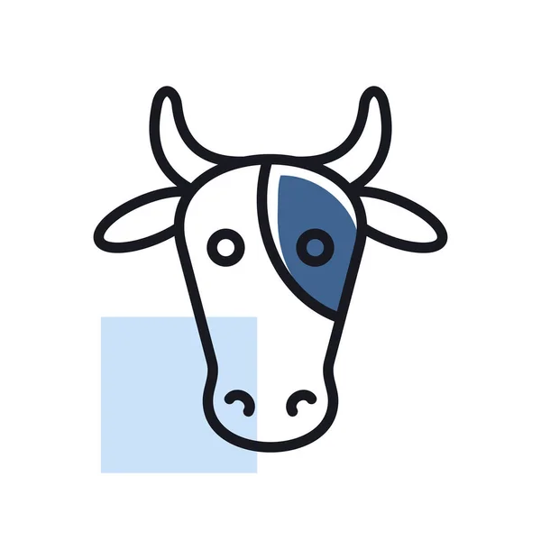 Cow Isolated Icon Animal Head Farm Sign Graph Symbol Your — Wektor stockowy