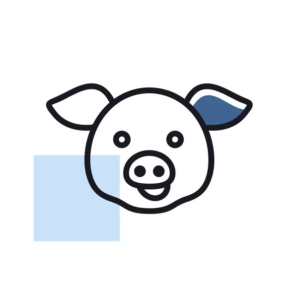 Pig Isolated Icon Animal Head Farm Sign Graph Symbol Your — 스톡 벡터