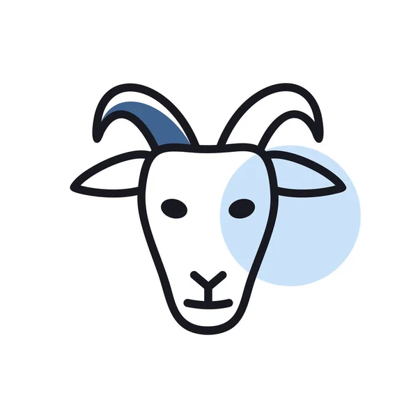 Goat Isolated Icon Animal Head Farm Sign Graph Symbol Your — Vector de stock