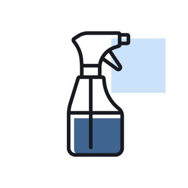 Temizleme sprey şişesi vektör simgesi. Coronavirus. Tıbbi web sitesi ve uygulama tasarımı için grafik sembolü, logo, uygulama, UI