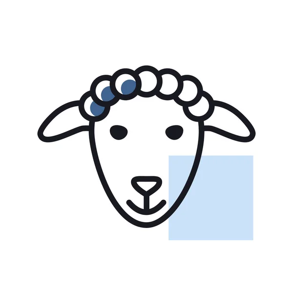 Sheep Isolated Icon Farm Animal Vector Illustration Agriculture Sign Graph — Stock Vector