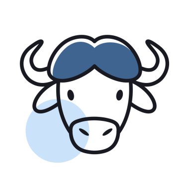 Bizon öküzü ikonu izole etti. Hayvan kafası vektörü. Tarım işareti. Web sitenizin tasarımı için grafik sembolü, logo, uygulama, UI. EPS10.