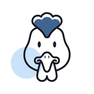 İzole edilmiş tavuk ikonu. Hayvan başlı vektör illüstrasyonu. Tarım işareti. Web sitenizin tasarımı için grafik sembolü, logo, uygulama, UI. EPS10.