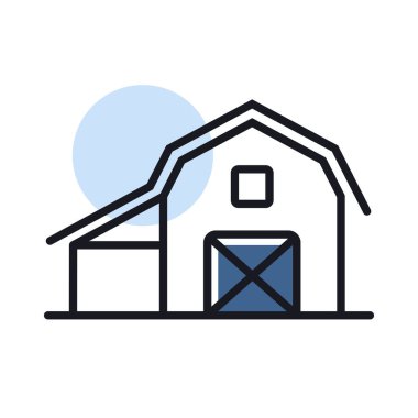 Barn isolated flat isolated icon. Farm animal sign. Graph symbol for your web site design, logo, app, UI. Vector illustration