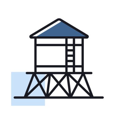 Su kulesi ikonu izole edildi. Tarım işareti. Web sitenizin tasarımı için grafik sembolü, logo, uygulama, UI. Vektör illüstrasyonu, EPS10.