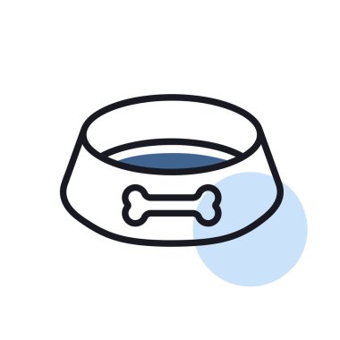 Evcil köpek kasesi vektör ikonu. Evcil hayvan işareti. Evcil hayvan ve veteriner web sitesi ve uygulama tasarımı, logo, uygulama, UI için grafik sembolü