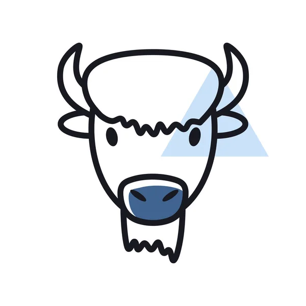 Bison Buffalo Geïsoleerd Icoon Dierlijke Hoofdvector Landbouwteken Grafiek Symbool Voor — Stockvector