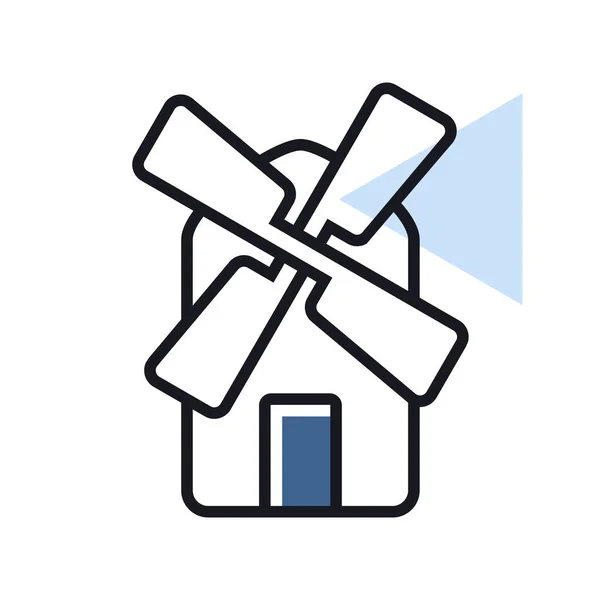 Windmühle Isoliert Symbol Landwirtschaftszeichen Grafik Symbol Für Ihr Webseiten Design — Stockvektor