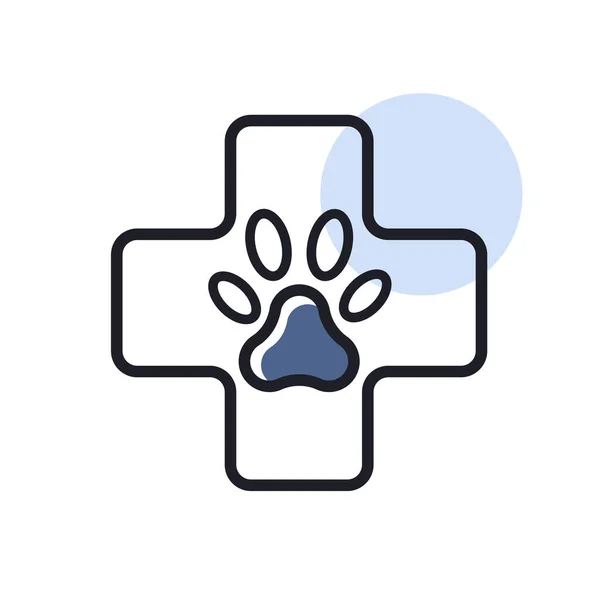 Veterinaire Vector Geïsoleerd Pictogram Dierenteken Grafiek Symbool Voor Huisdier Veterinaire — Stockvector