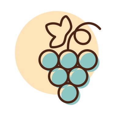 Yaprak vektörü izole edilmiş bir sürü üzüm. Gıda ve içecek web sitesi için grafik sembolü, uygulama tasarımı, mobil uygulamalar ve yazdırma ortamı, logo, UI
