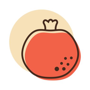 Garnet, nar vektörü izole edilmiş ikon. Gıda ve içecek web sitesi için grafik sembolü, uygulama tasarımı, mobil uygulamalar ve yazdırma ortamı, logo, UI