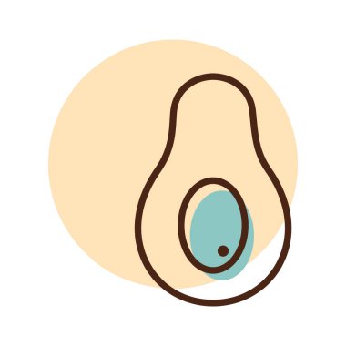 Avokado tropikal meyve vektörü izole edilmiş ikon. Gıda ve içecek web sitesi için grafik sembolü, uygulama tasarımı, mobil uygulamalar ve yazdırma ortamı, logo, UI