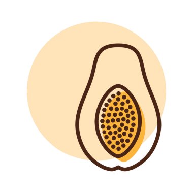 Papaya tropikal meyve vektörü izole edilmiş ikon. Gıda ve içecek web sitesi için grafik sembolü, uygulama tasarımı, mobil uygulamalar ve yazdırma ortamı, logo, UI