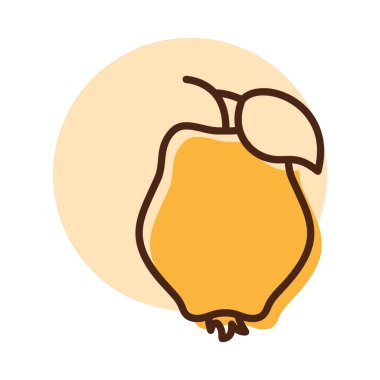 Ayva vektörü ikonu izole edildi. Gıda ve içecek web sitesi için grafik sembolü, uygulama tasarımı, mobil uygulamalar ve yazdırma ortamı, logo, UI