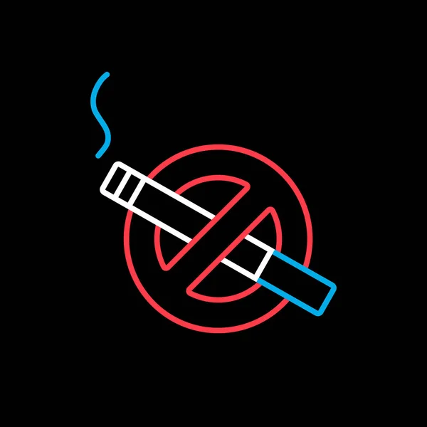 Zakaz Palenia Wektor Znak Izolowany Czarnym Tle Ikony Symbol Graficzny — Wektor stockowy
