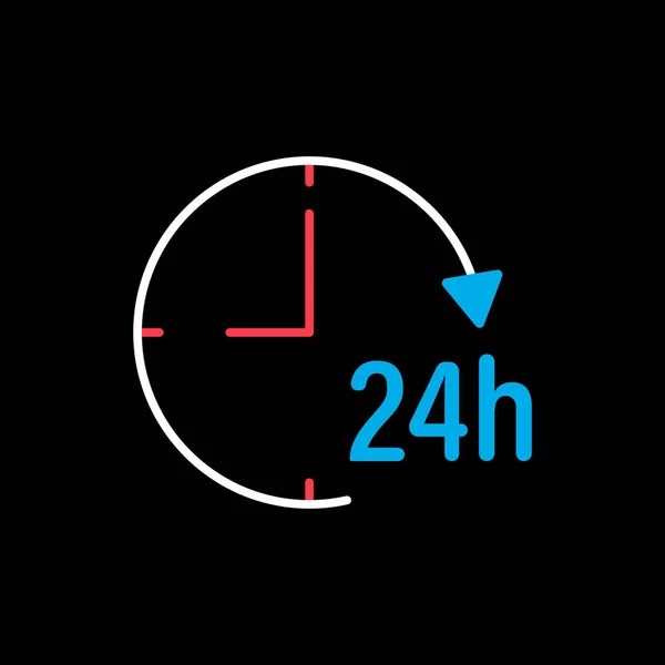 Servizio Ore Vettoriale Isolato Icona Sfondo Nero Simbolo Grafico Viaggi — Vettoriale Stock