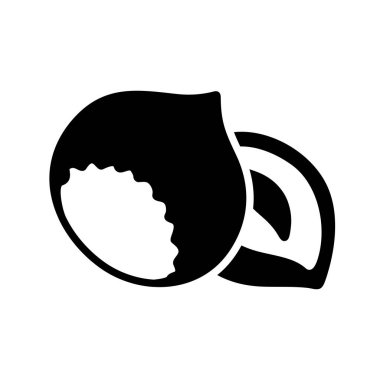 Fındık vektörü kabartma simgesi. Gıda ve içecek web sitesi için grafik sembolü, uygulama tasarımı, mobil uygulamalar ve yazdırma ortamı, logo, UI