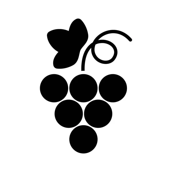 Bunch Grapes Leaf Vector Glyph Icon Graph Symbol Food Drinks — Stock Vector