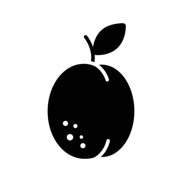 Icono Albaricoque Vector Glifo Símbolo Gráfico Para Sitio Web Alimentos — Vector de stock