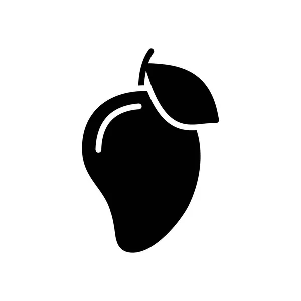 Ícono Del Glifo Vector Frutas Tropicales Mango Símbolo Gráfico Para — Vector de stock