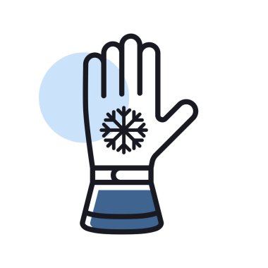 Kış kayak eldivenleri vektör ikonu izole. Kış işareti. Seyahat ve turizm web sitesi ve uygulama tasarımı, logo, uygulama, UI için grafik sembolü