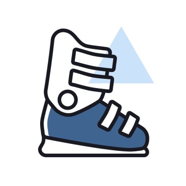 Kayak botları vektör simgesi izole edildi. Kış işareti. Seyahat ve turizm web sitesi ve uygulama tasarımı, logo, uygulama, UI için grafik sembolü