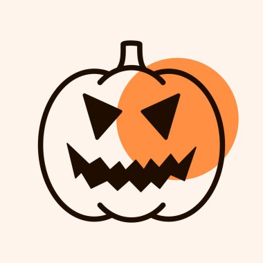 Cadılar Bayramı balkabağı simgesi vektör çizimi Jack-O-Lantern. Grafik sembolü, uygulama tasarımı, mobil uygulamalar ve yazdırma ortamı, logo, UI