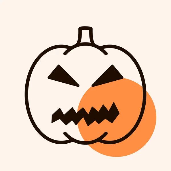 Halloween Abóbora Emoticon Ícone Vetor Ilustração Jack Lanterna Símbolo Gráfico —  Vetores de Stock