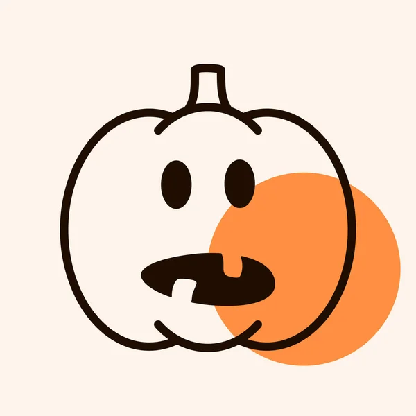 Halloween Pompoen Emoticon Icoon Vector Illustratie Jack Lantern Grafisch Symbool — Stockvector