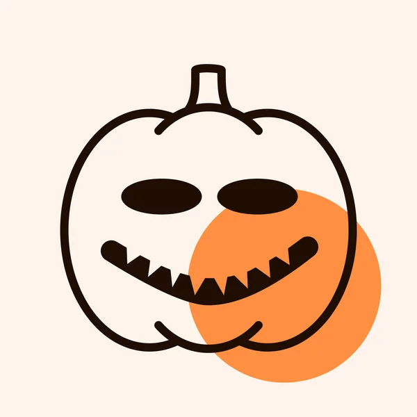 Halloween Abóbora Emoticon Ícone Vetor Ilustração Jack Lanterna Símbolo Gráfico —  Vetores de Stock