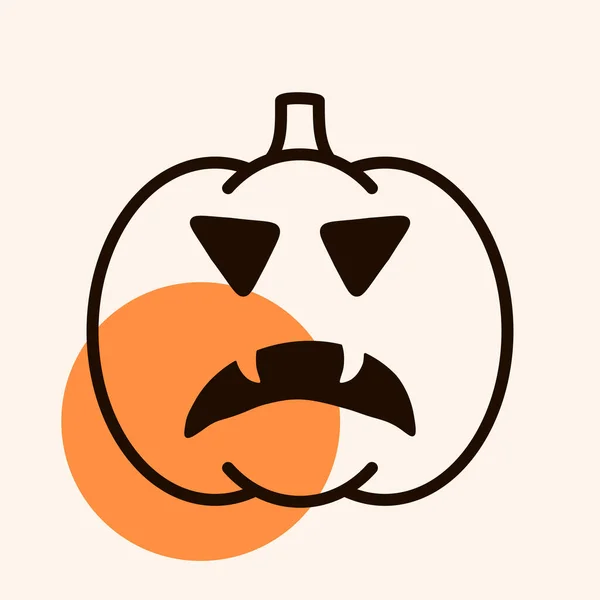 Halloween Zucca Emoticon Icona Vettoriale Illustrazione Jack Lanterna Simbolo Grafico — Vettoriale Stock