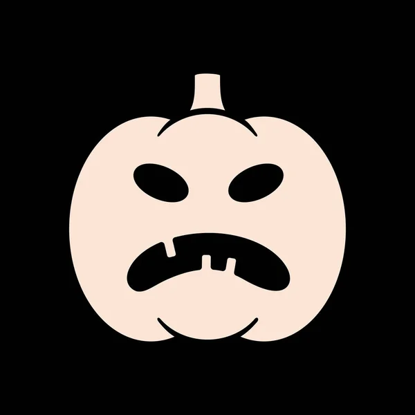 Halloween Abóbora Emoticon Ícone Vetor Ilustração Jack Lanterna Símbolo Gráfico —  Vetores de Stock