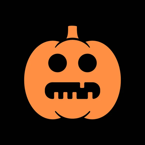 Halloween Zucca Emoticon Icona Vettoriale Illustrazione Jack Lanterna Simbolo Grafico — Vettoriale Stock