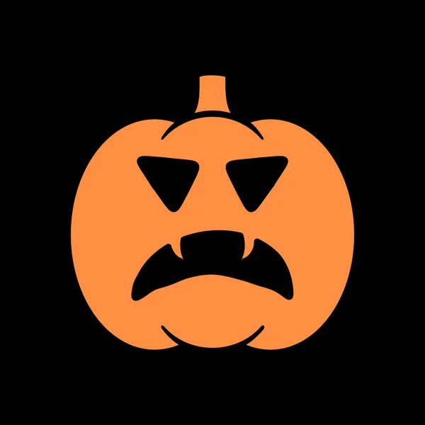 Halloween Pompoen Emoticon Icoon Vector Illustratie Jack Lantern Grafisch Symbool — Stockvector