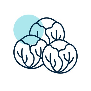 Brüksel, izole tasarım vektör simgesini filizlendirir. Sebze işareti. Gıda ve içecek web sitesi için grafik sembolü, uygulama tasarımı, mobil uygulamalar ve yazdırma ortamı, logo, UI