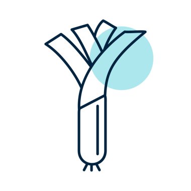 Pırasa, taze soğan sapı izole tasarım vektör simgesi. Sebze işareti. Gıda ve içecek web sitesi için grafik sembolü, uygulama tasarımı, mobil uygulamalar ve yazdırma ortamı, logo, UI