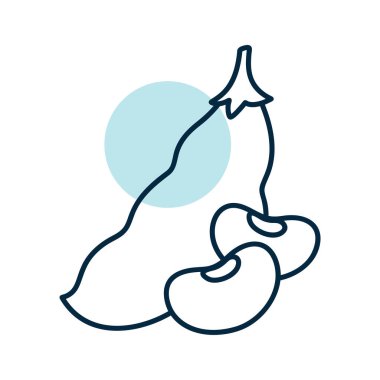 Fransız fasulye izole tasarım vektör simgesi. Sebze işareti. Gıda ve içecek web sitesi için grafik sembolü, uygulama tasarımı, mobil uygulamalar ve yazdırma ortamı, logo, UI