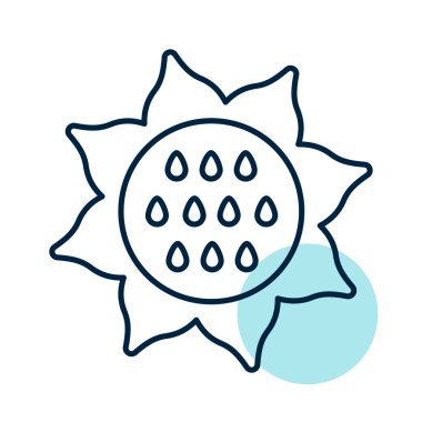 Ayçiçeği izole vektör simgesi. Sebze işareti. Gıda ve içecek web sitesi için grafik sembolü, uygulama tasarımı, mobil uygulamalar ve yazdırma ortamı, logo, UI