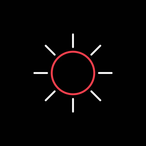 Сонце Ізольоване Векторна Іконка Чорному Тлі Символ Доброї Погоди Метеорологічний — стоковий вектор