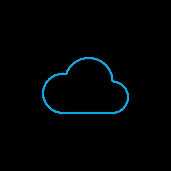 Облачный Вектор Изолированный Значок Черном Фоне Метеорологический Знак Графический Символ — стоковый вектор