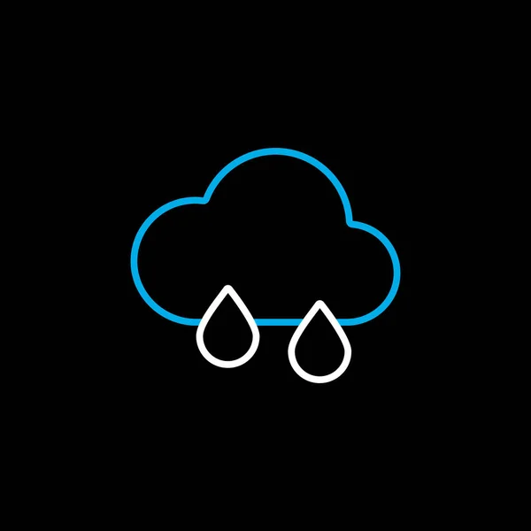Raincloud Avec Des Gouttes Pluie Icône Vectorielle Isolée Sur Fond — Image vectorielle