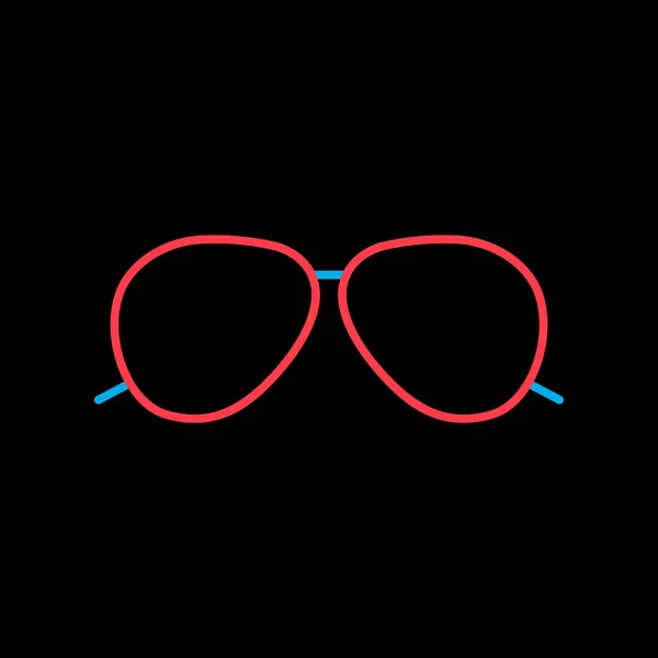 Solglasögon Isolerade Vektor Ikon Svart Bakgrund Sommartecken Diagram Symbol För — Stock vektor